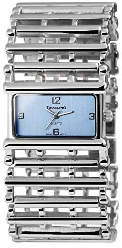 Modische Damenuhr Blau Silber Analog Metall Armbanduhr Quarz Uhr