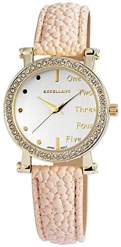 Modische Damenuhr Silber Beige Silber Gold Analog Metall Leder Strass Armbanduhr Quarz Uhr
