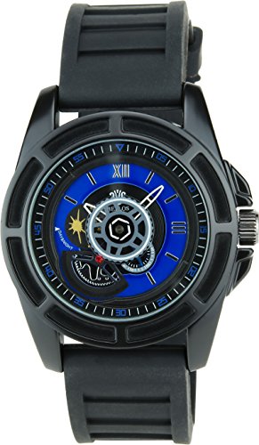 BELLOS blau Quarz Stahl Analog Display Typ stilvoll Sport Modus Armband schwarz Silikon