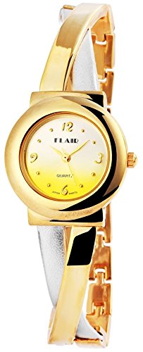 Modische Gold Silber Analog Metall Leder Armbanduhr Mode Quarz Uhr