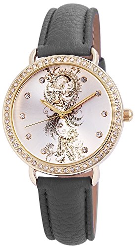 Modische Grau Silber Rose Gold Analog Metall Leder Strass Armbanduhr Quarz Uhr