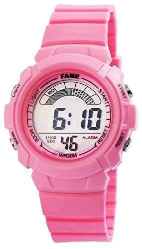 Sportliche Rosa Pink Digital Alarm Chrono Datum Box