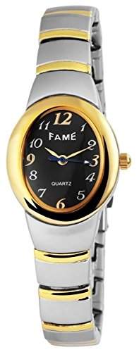 Fame Damenuhr mit Metallarmband Armbanduhr Uhr Schwarz 100411000051
