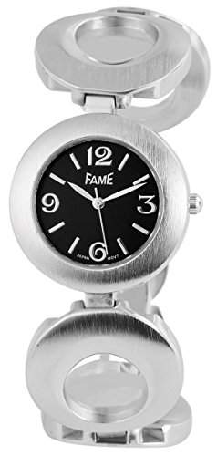 Fame Damenuhr mit Metallarmband Armbanduhr Uhr Schwarz 100421000264