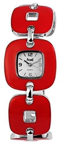 Fame Damenuhr mit Metallarmband Armbanduhr Uhr Weiss 100422000242