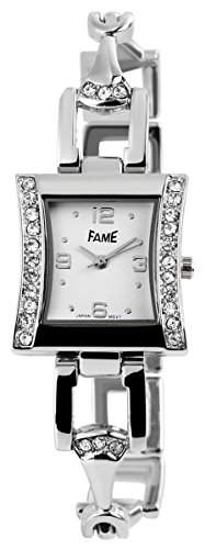 Fame Damenuhr mit Metallarmband Armbanduhr Uhr Weiss 100427000117