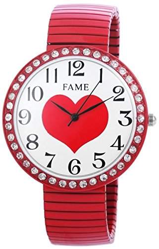 Fame Damenuhr mit Metallzugband Weiss Armbanduhr Uhr 100492000092