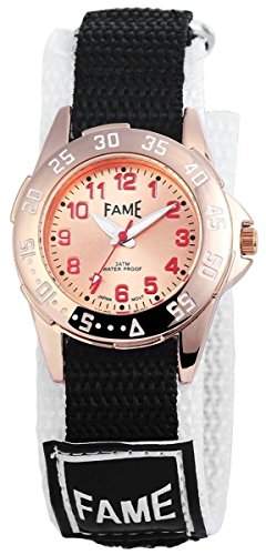 Fame Herrenuhr mit Textilklettband Schwarz Uhr Armbanduhr 200521000005