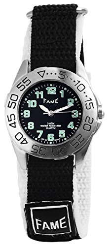 Fame mit Textilklettband Armbanduhr Uhr Schwarz 100521000013