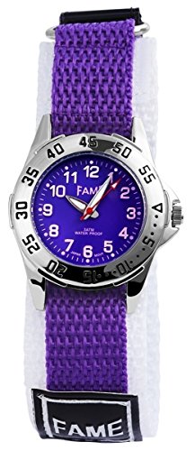 Fame mit Textilklettband Armbanduhr Uhr Lila 100523800010