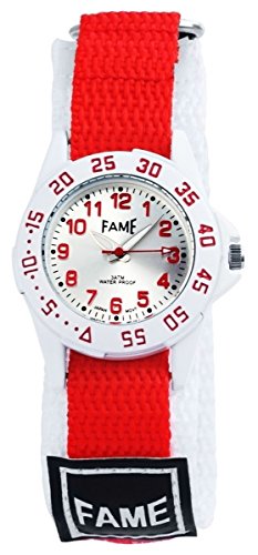 Fame mit Textilklettband Armbanduhr Uhr silberfarbig 100592500010