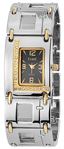 Modische Schwarz Silber Gold Analog Metall Armbanduhr Strass Mode Quarz Uhr
