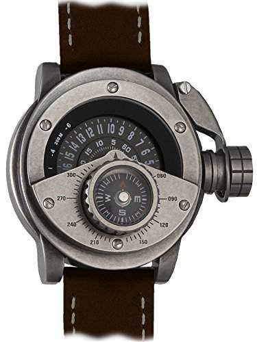 Retrowerk GMT-24h Uhr mit Kompass-Aufsatz - Spezialkronenhebel R004-BR