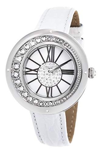 Céline Cellier Damen-Armbanduhr Analog Quarz Edelstahl Leder Diamanten - CC13G33