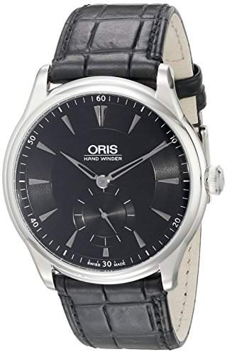 Oris Artelier Herren 40mm Automatikwerk Schwarz Leder Armband Uhr 39675804054LS