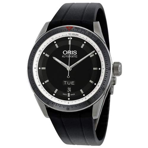 Oris Artix GT Day Date Automatic Stainless Steel Mens Watch Rubber Strap Black Dial 735-7662-4154-RS