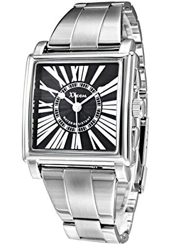 Alienwork elegant Quarzuhr Uhr modisch schwarz silber Metall QH 028G 01