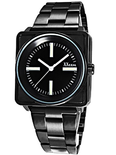 Alienwork modisch Quarzuhr Uhr elegant schwarz Metall QH 2031G 01