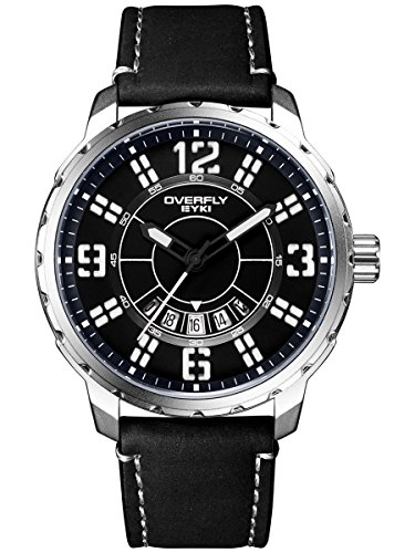 Alienwork Multi funktion Quarzuhr Uhr sport Modernes schwarz Leder YH EOV3066L 01