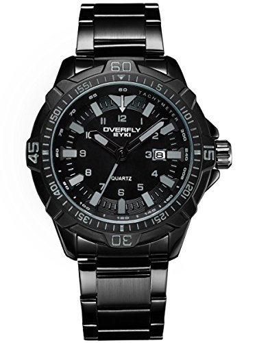 Alienwork sport Quarzuhr Uhr Multi funktion schwarz Metall YH EOV3055L 01
