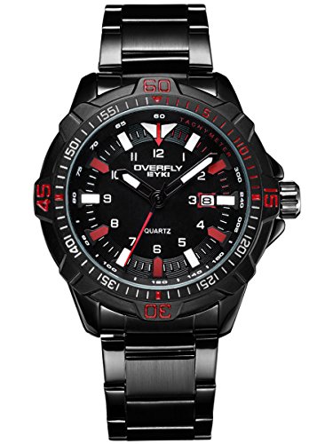 Alienwork sport Quarzuhr Uhr Multi funktion schwarz Metall YH EOV3055L 04