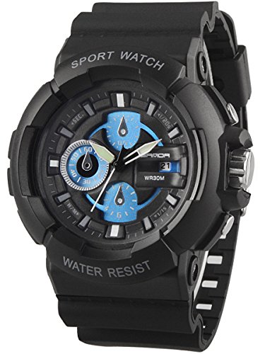 Alienwork Outdoor Quarzuhr Uhr modisch blau schwarz Polyurethan SD U357 03