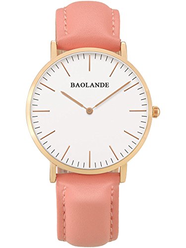 Alienwork Classic St Mawes elegant Quarzuhr Uhr modisch Zeitloses Design klassisch rose gold pink Leder U04815L 04