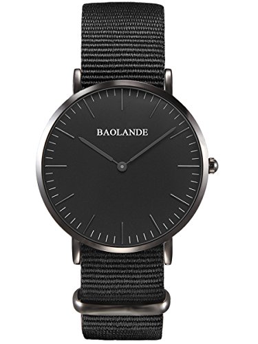 Alienwork Classic St Mawes elegant Quarzuhr Uhr modisch Zeitloses Design klassisch schwarz Nylon U04828L 01