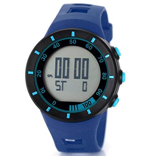 Alienwork Digital Armbanduhr Multi-funktion Uhr Backlight schwarz blau Polyurethan OS2821-3