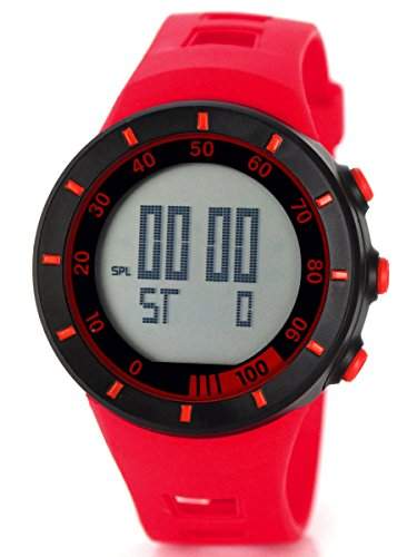 Alienwork Digital Armbanduhr Multi-funktion Uhr Backlight schwarz rot Polyurethan OS2821-4