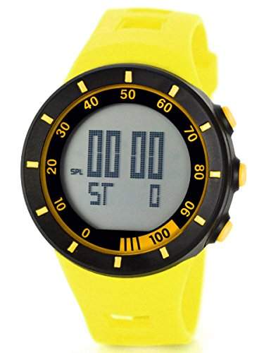 Alienwork Digital Armbanduhr Multi-funktion Uhr Backlight schwarz gelb Polyurethan OS2821-5