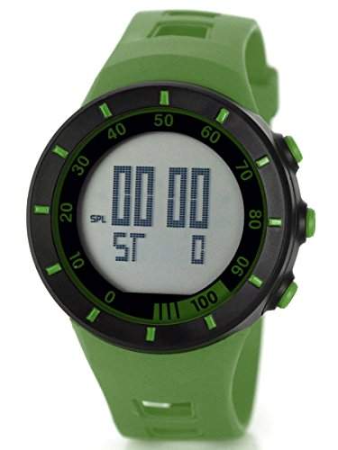 Alienwork Digital Armbanduhr Multi-funktion Uhr Backlight schwarz gruen Polyurethan OS2821-6