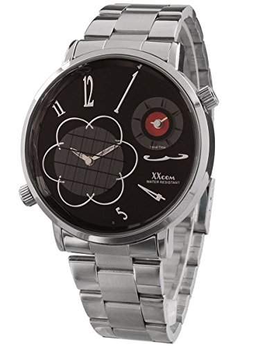 Alienwork Quarz Armbanduhr elegant Quarzuhr Uhr Multi Zeitzonen schwarz silber Metall QH-094G-01
