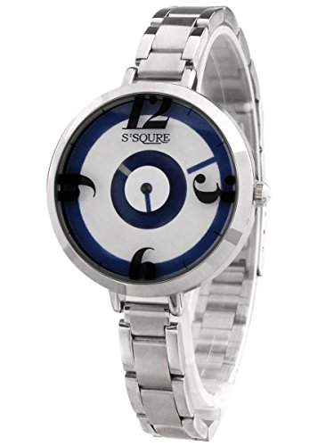 Alienwork Ssqure Quarz Armbanduhr elegant Quarzuhr Uhr modisch blau silber Metall QH-48656-02