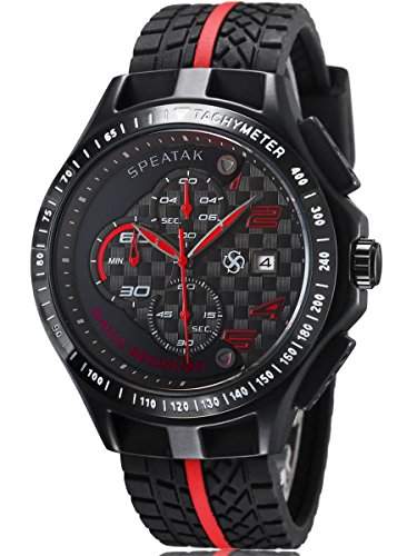Alienwork Quarz Armbanduhr Multi-funktion Quarzuhr Uhr XXL Oversized schwarz Silikon U9052G-01