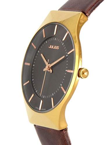 Alienwork Quarz Armbanduhr elegant Quarzuhr Uhr modisch schwarz braun Leder UJA-577MB