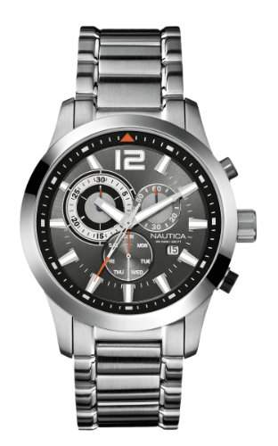 Nautica Herren-Armbanduhr Chronograph Quarz Edelstahl A17547G