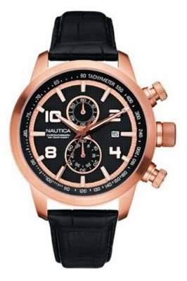 Nautica Herren-Armbanduhr Leder A20051G