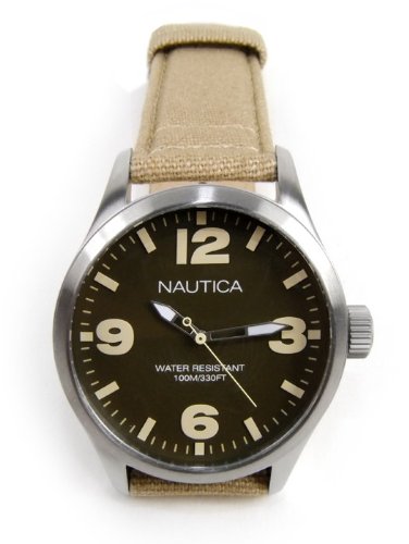NAUTICA WATCHES Armbanduhr Analoguhr Textil Lederband BFD 102 Nr A11558G