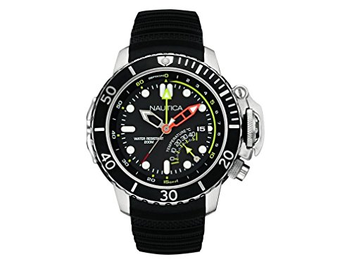 Nautica nai47500g Armbanduhr Quarz Analog Zifferblatt schwarz Armband Kautschuk schwarz