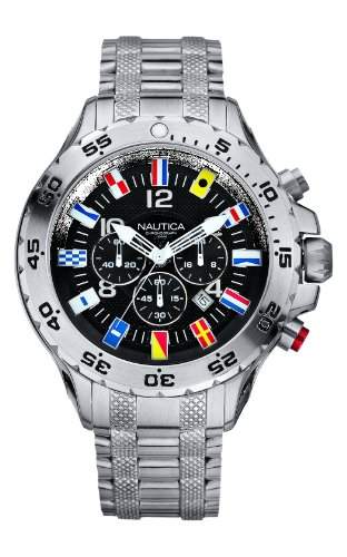 Nautica watches Herren-Armbanduhr Chronograph Quarz Edelstahl A29512G
