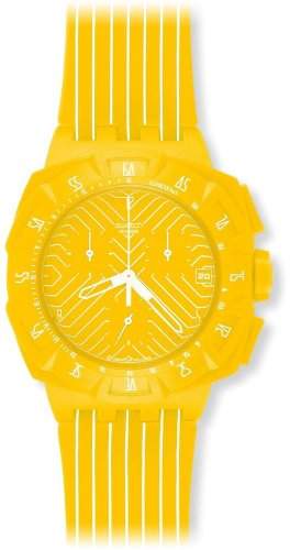 Swatch Damen-Armbanduhr Chrono Plastik 2 Yellow Run SUIJ400