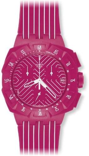 Swatch - SUIP401 - Pink Run - kunststoff chrono - Unisex - Silikon-Armband