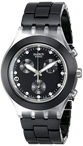 Swatch Damen-Armbanduhr XL Irony Diaphane Chrono Full-Blooded Night Chronograph Quarz Aluminium SVCK4035AG