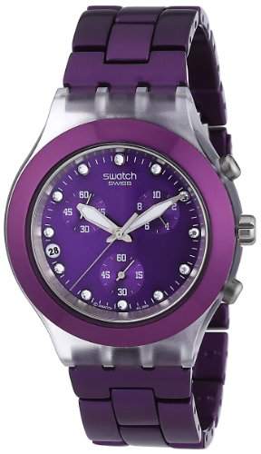 Swatch Damen-Armbanduhr Full Blooded Blueberry Damen-Chrono SVCK4048AG