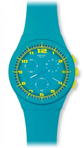 Swatch Unisex Armbanduhr Chrono Plastic ACID DROP Chronograph Silikon SUSL400