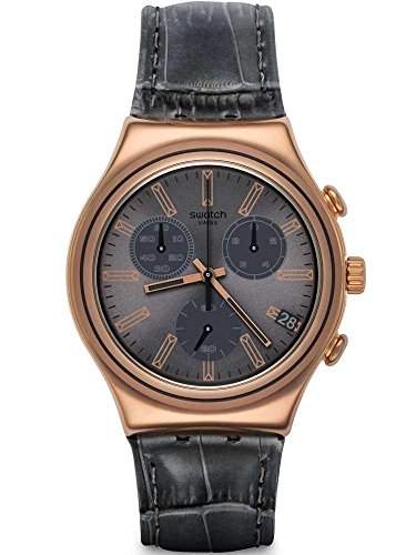 Swatch Herren-Armbanduhr Chronograph Quarz Leder YCG411