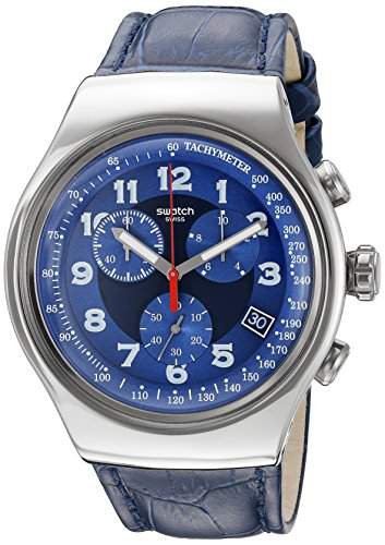Swatch Herren-Armbanduhr Chronograph Quarz Leder YOS449