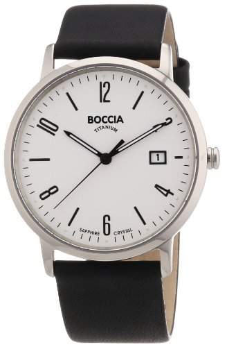 Boccia Herren-Armbanduhr XL Analog Leder 3557-01