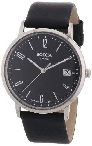 Boccia Herren-Armbanduhr XL Analog Leder 3557-02